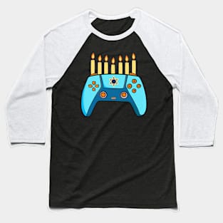 Jewish Gamepad Happy Hanukkah Funny Gaming Pajama Baseball T-Shirt